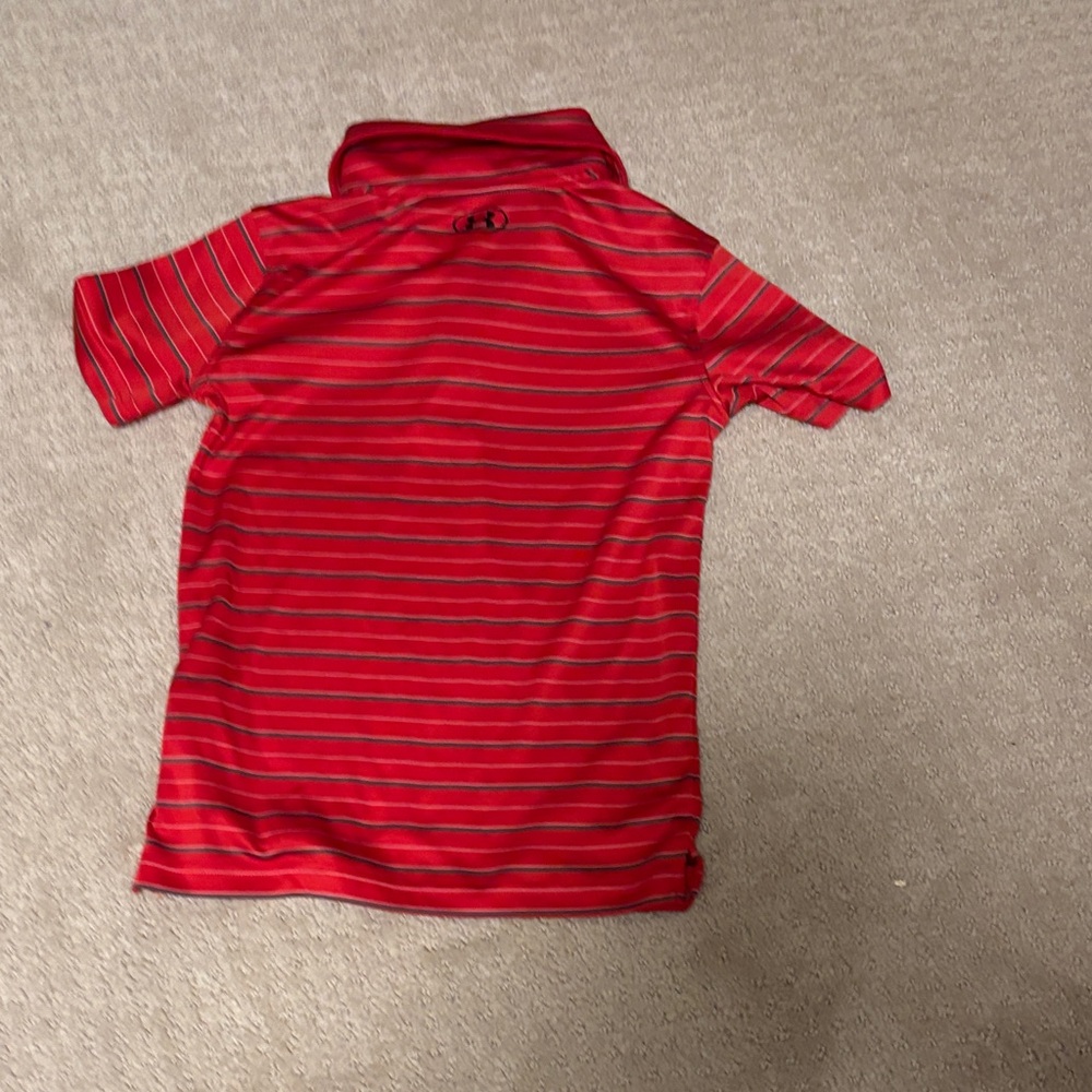 Under Armour Kids Polo in Red and White Stripes - Picture 4 of 6